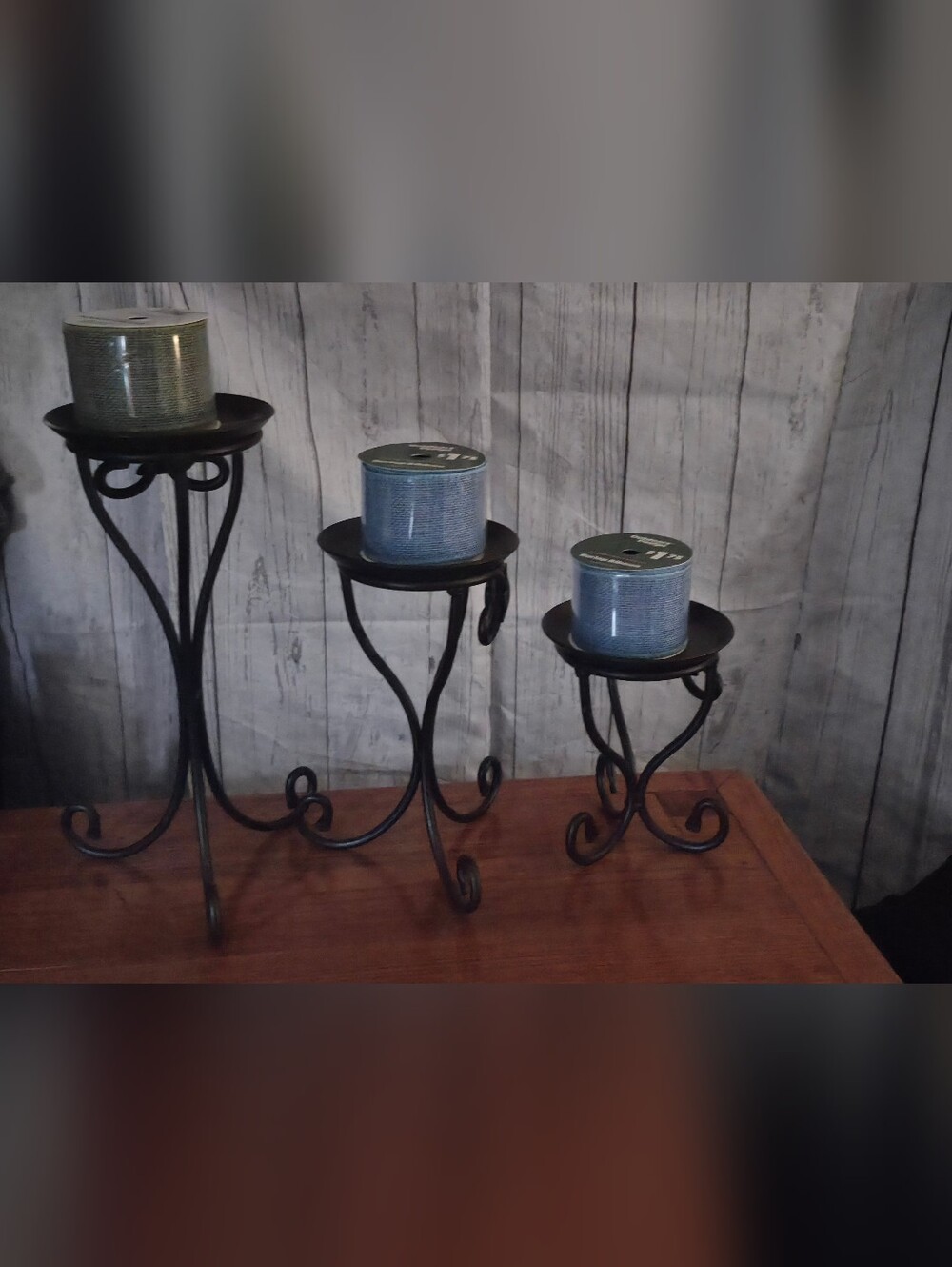Cast Iron Candlel Stands Set Of 3